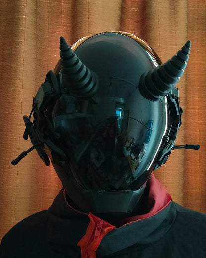 Neon Devil LED Helmet Mask -  techwear - Neon Devil LED Helmet Mask for Futuristic Vibes - View 8