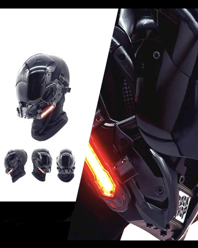 Neon Glow Cyberpunk Helmet -  streetwear - Stylish Neon Glow Cyberpunk LED Helmet for Streetwear - View 6