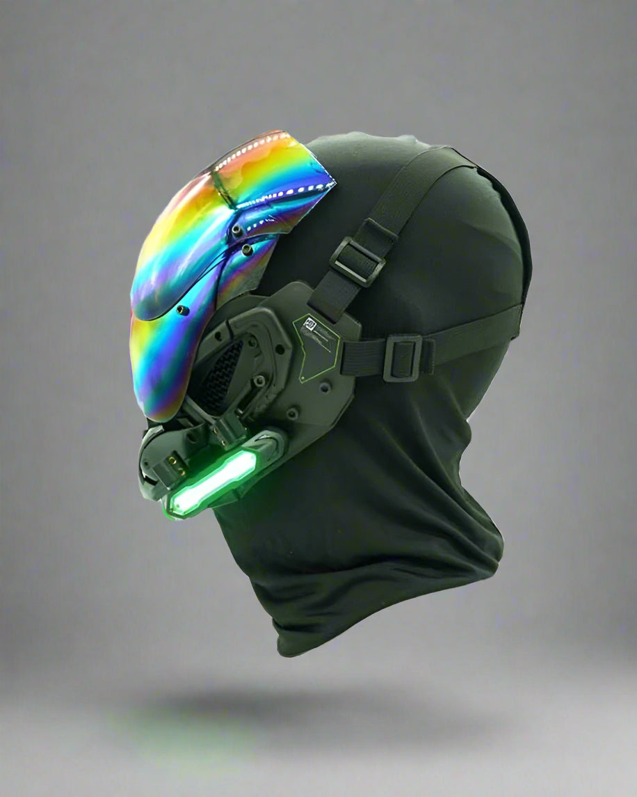 Neon Glow Cyberpunk Helmet -  streetwear - Stylish Neon Glow Cyberpunk LED Helmet for Streetwear - View 14