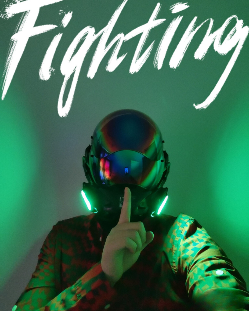 Neon Glow Cyberpunk Helmet -  techwear - Stylish Neon Glow Cyberpunk LED Helmet for Streetwear - View 7