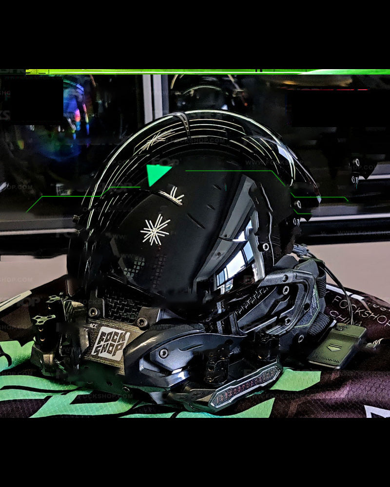 Neon Glow Cyberpunk Helmet - LED helmet for fashion enthusiasts - Stylish Neon Glow Cyberpunk LED Helmet for Streetwear - View 10
