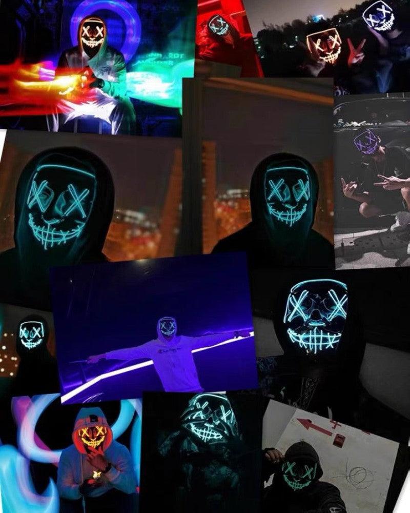 Neon Glowing Phantom Mask - BEST SELLERS - LED Cyberpunk Phantom Mask for Futuristic Events - View 9