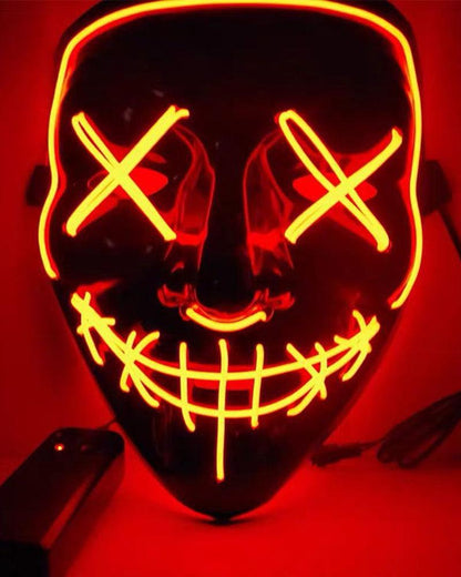 Neon Glowing Phantom Mask -  cyberpunk mask - LED Cyberpunk Phantom Mask for Futuristic Events - View 4