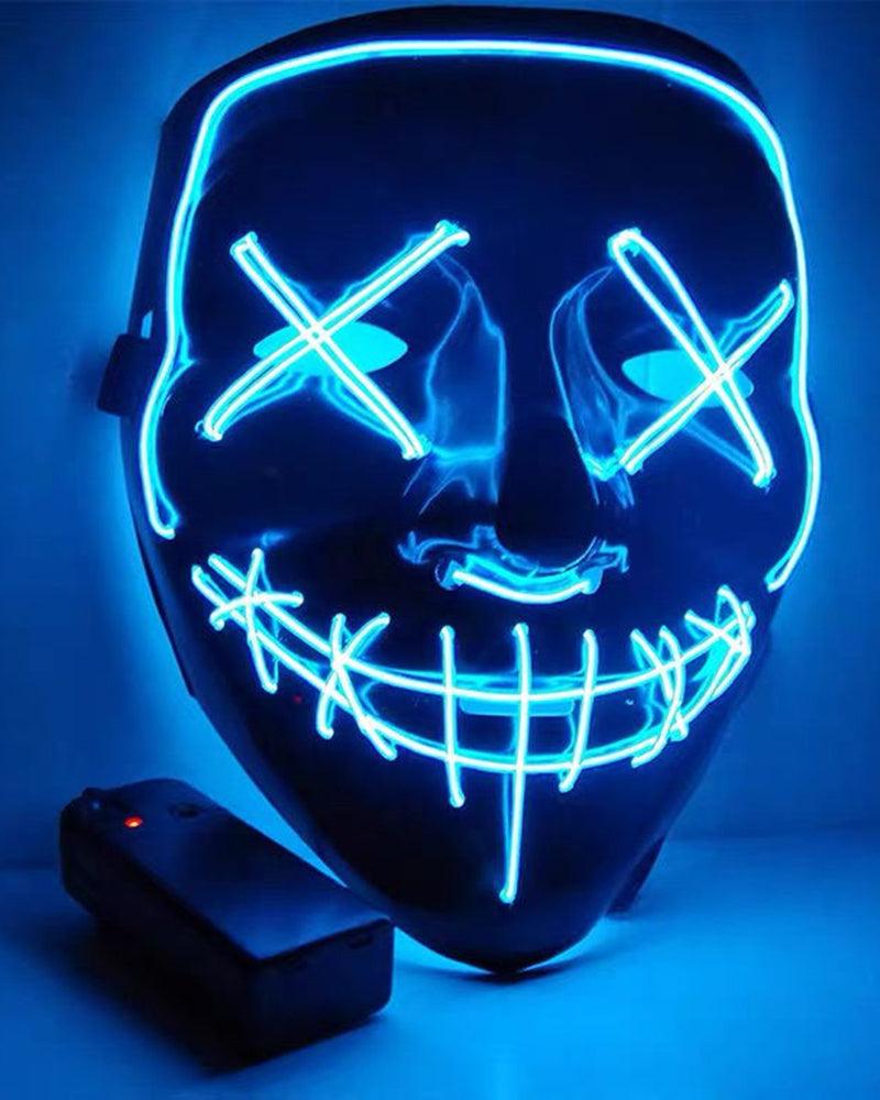 Neon Glowing Phantom Mask - futuristic mask - LED Cyberpunk Phantom Mask for Futuristic Events - View 2