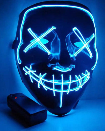 Neon Glowing Phantom Mask - futuristic mask - LED Cyberpunk Phantom Mask for Futuristic Events - View 2