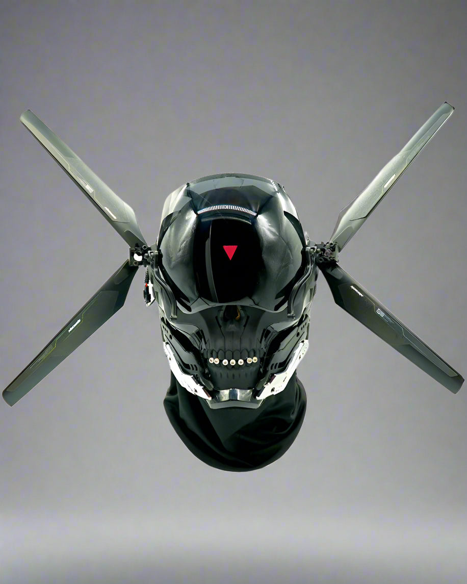 Neon Skull LED Mask - cyberpunk helmet - Futuristic Neon Skull LED Mask for Cyberpunk Style - Main view