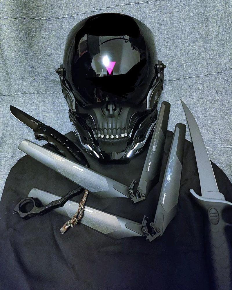 Neon Skull LED Mask - cyberpunk helmet - Futuristic Neon Skull LED Mask for Cyberpunk Style - View 8