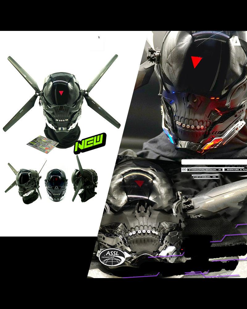 Neon Skull LED Mask -  futuristic mask - Futuristic Neon Skull LED Mask for Cyberpunk Style - View 10