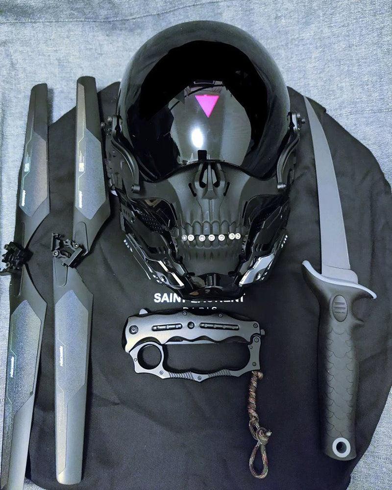 Neon Skull LED Mask -  sci-fi mask - Futuristic Neon Skull LED Mask for Cyberpunk Style - View 6