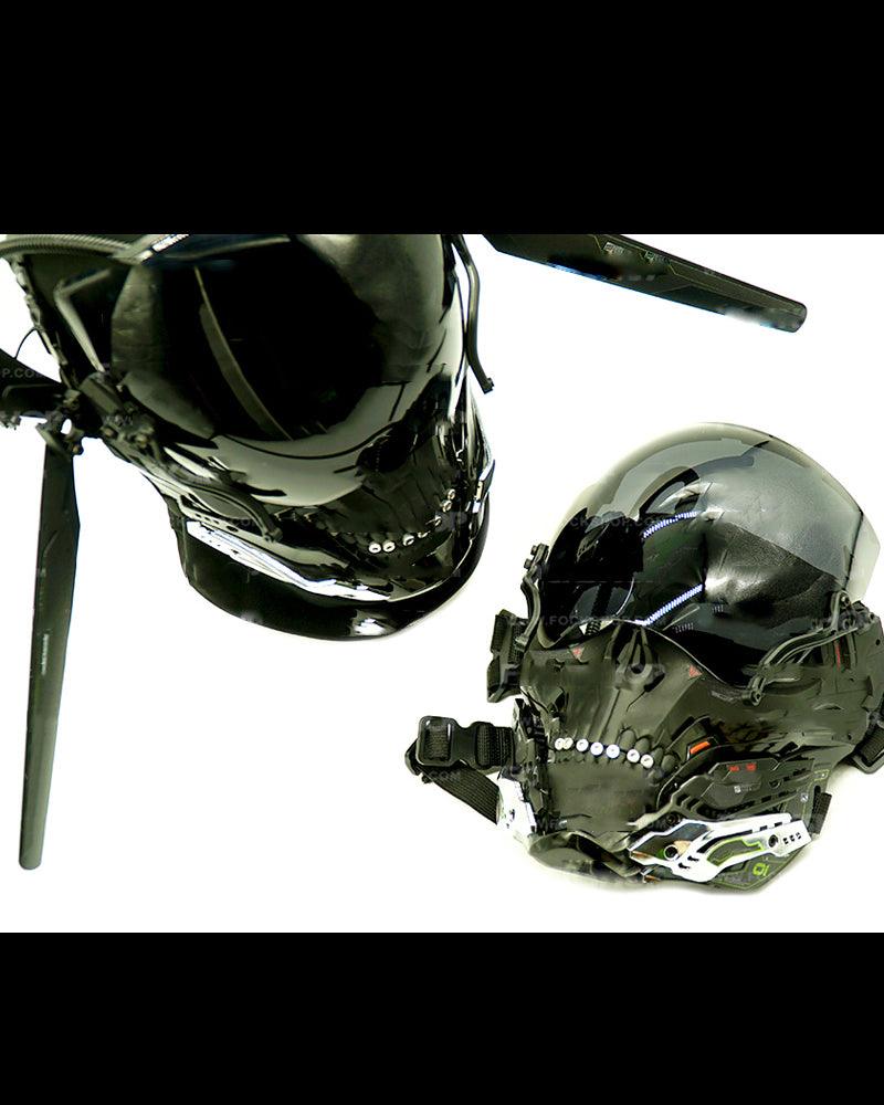 Neon Skull LED Mask -  techwear accessory - Futuristic Neon Skull LED Mask for Cyberpunk Style - View 14
