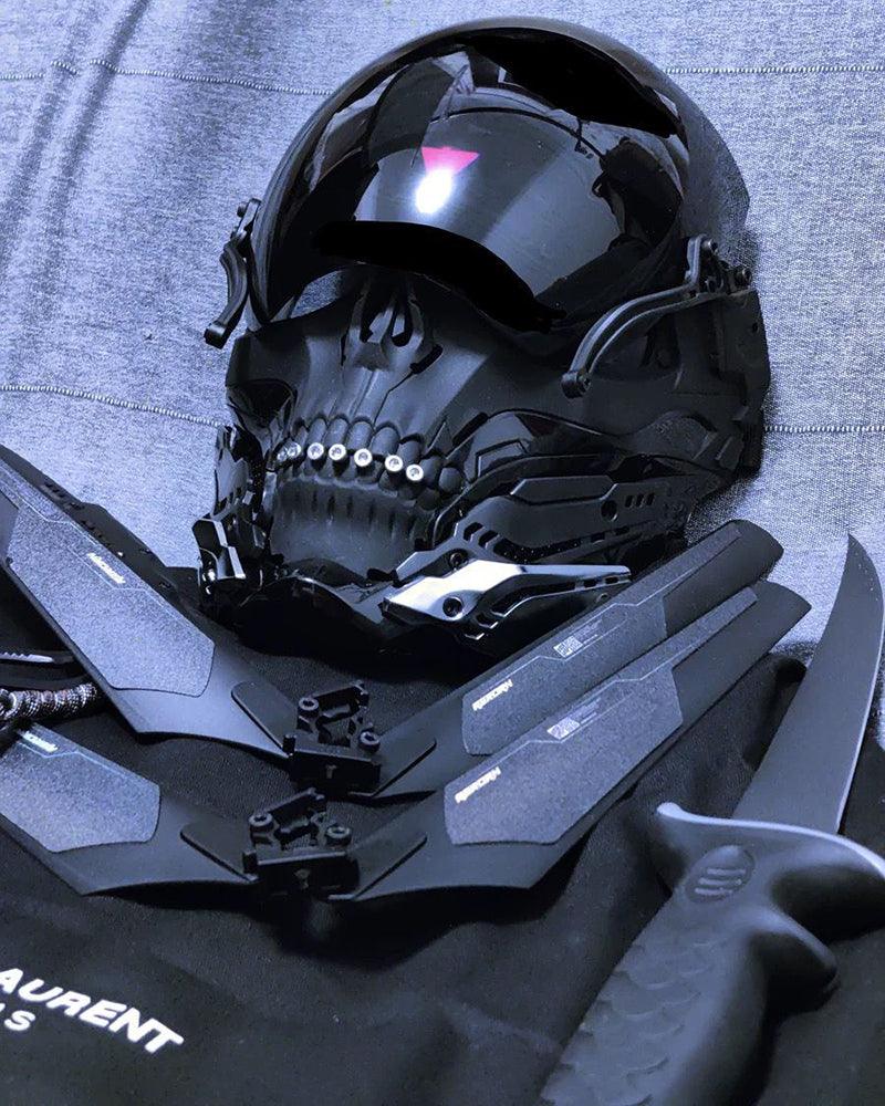 Neon Skull LED Mask -  techwear accessory - Futuristic Neon Skull LED Mask for Cyberpunk Style - View 7