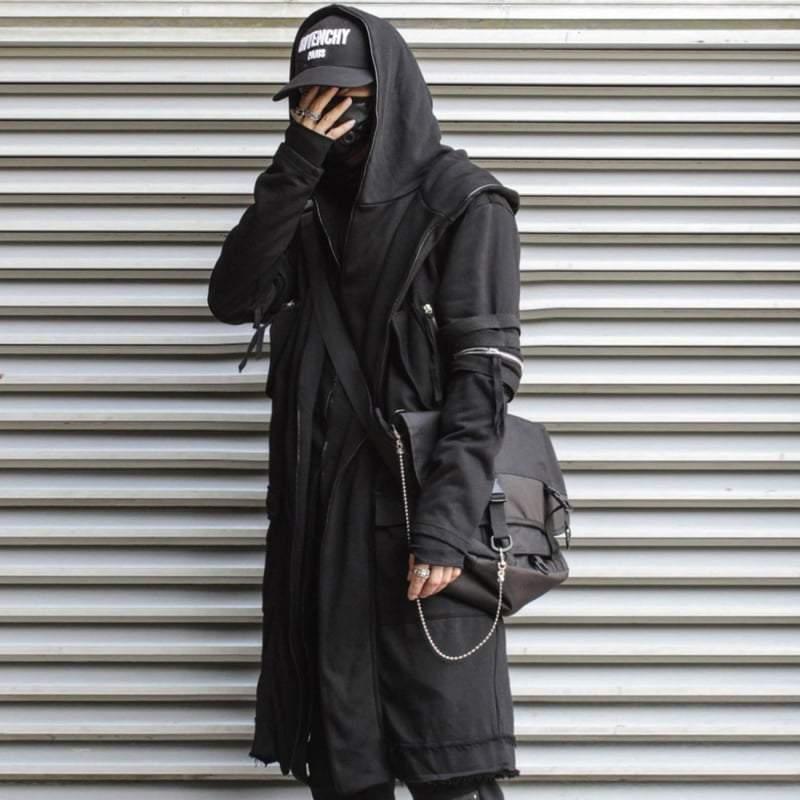 Next-Gen Double-Layered Hooded Coat -  black coat - Double-Layered Hooded Coat for Urban Chic Style - View 4