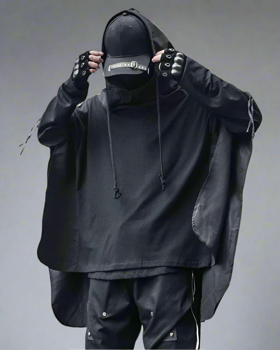 Ninja-Inspired Futuristic Cape Hoodie - BEST SELLERS - Ninja-Inspired Cape Hoodie for Stylish Techwear - Main view