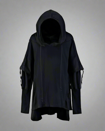 Ninja-Inspired Futuristic Cape Hoodie -  outerwear - Ninja-Inspired Cape Hoodie for Stylish Techwear - View 8