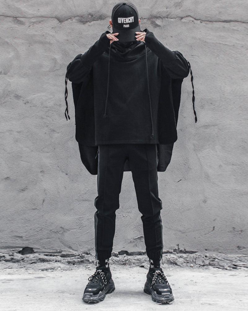Ninja-Inspired Futuristic Cape Hoodie -  futuristic cape hoodie - Ninja-Inspired Cape Hoodie for Stylish Techwear - View 6