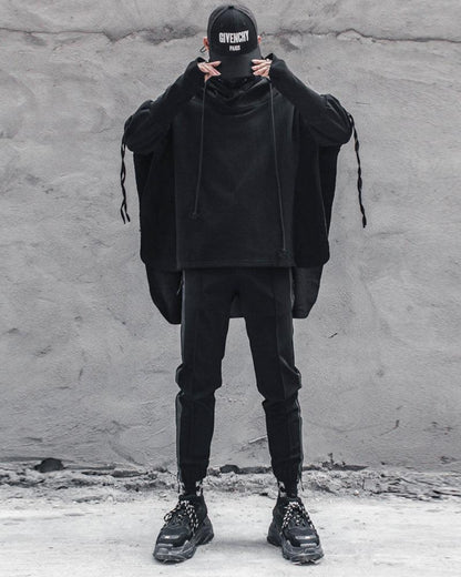 Ninja-Inspired Futuristic Cape Hoodie -  futuristic cape hoodie - Ninja-Inspired Cape Hoodie for Stylish Techwear - View 6