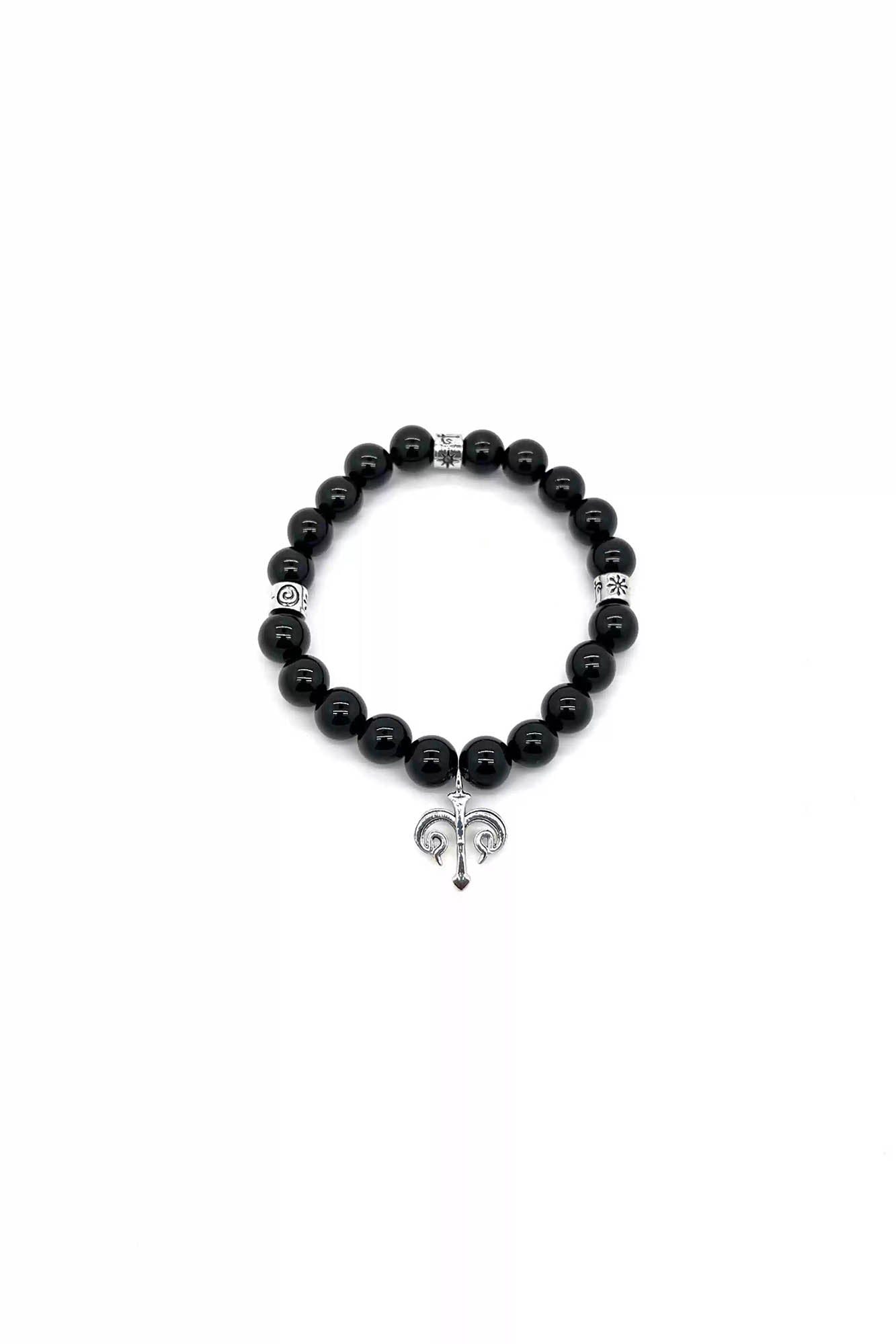 Obsidian Trident Beaded Bracelet - obsidian bracelet - Obsidian Trident Beaded Bracelet for Spiritual Growth - View 8