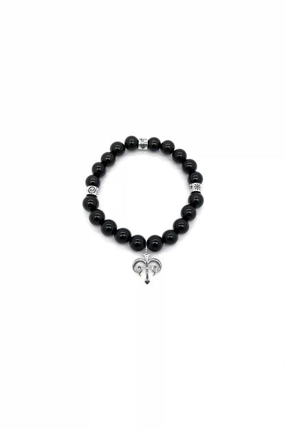 Obsidian Trident Beaded Bracelet - obsidian bracelet - Obsidian Trident Beaded Bracelet for Spiritual Growth - View 8