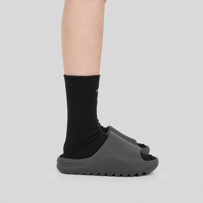 Ocean-Inspired Black Embroidered Socks -  black socks - Ocean-Inspired Black Embroidered Socks for Comfortable Wear - View 4
