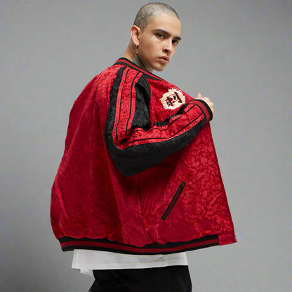 Oni Embroidered Bomber Jacket -  embroidered - Oni Embroidered Bomber Jacket for Stylish Versatility - View 4