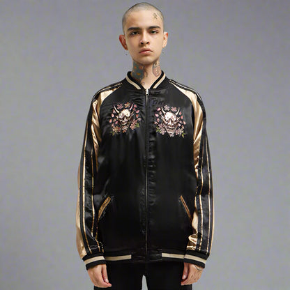 Oni Embroidered Bomber Jacket - oni jacket - Oni Embroidered Bomber Jacket for Stylish Versatility - Main view