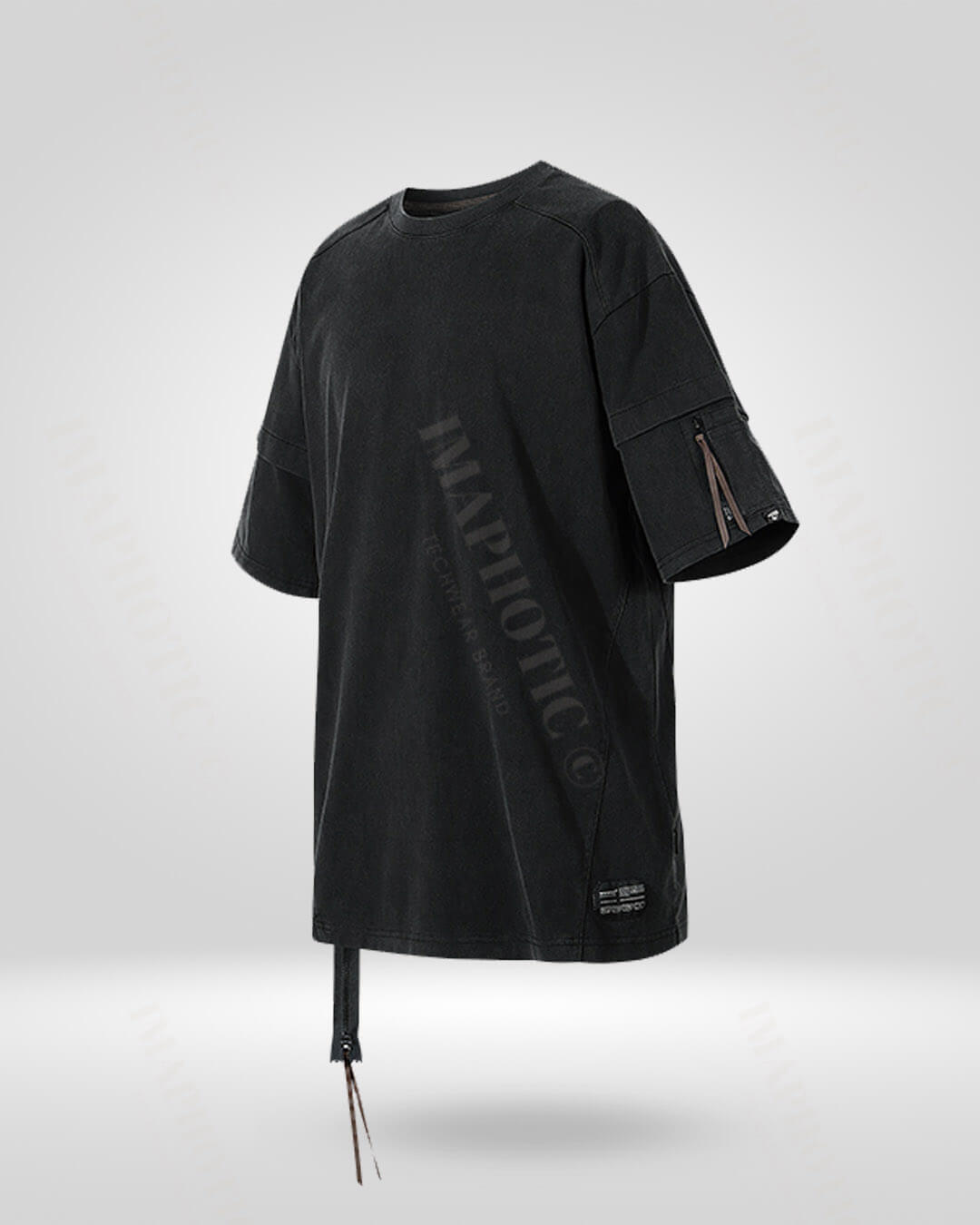 Oversized Distressed Tee With Drop Shoulders -  baggy style t-shirt - Oversized Distressed Tee with Drop Shoulders for Comfort - View 3