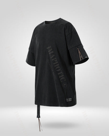 Oversized Distressed Tee With Drop Shoulders -  baggy style t-shirt - Oversized Distressed Tee with Drop Shoulders for Comfort - View 3