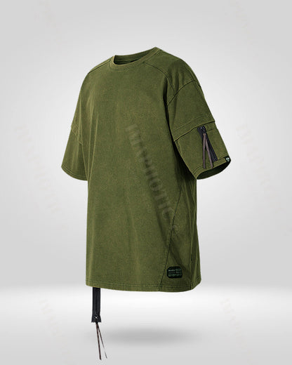 Oversized Distressed Tee With Drop Shoulders - oversized tee - Oversized Distressed Tee with Drop Shoulders for Comfort - View 2