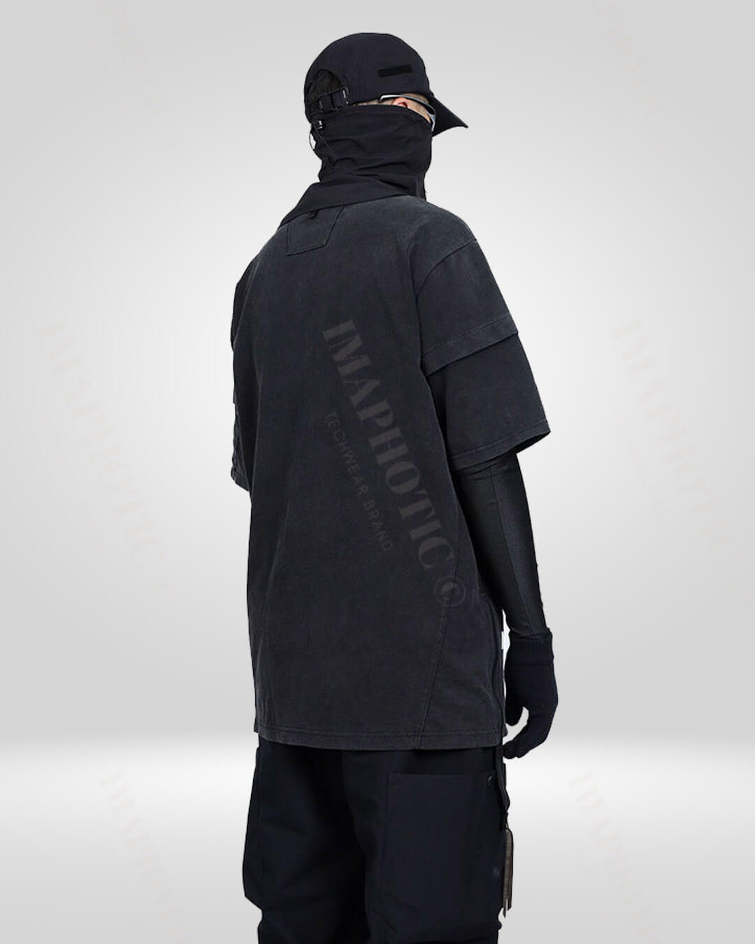 Oversized Distressed Tee With Drop Shoulders -  worn-out effect shirt - Oversized Distressed Tee with Drop Shoulders for Comfort - View 7