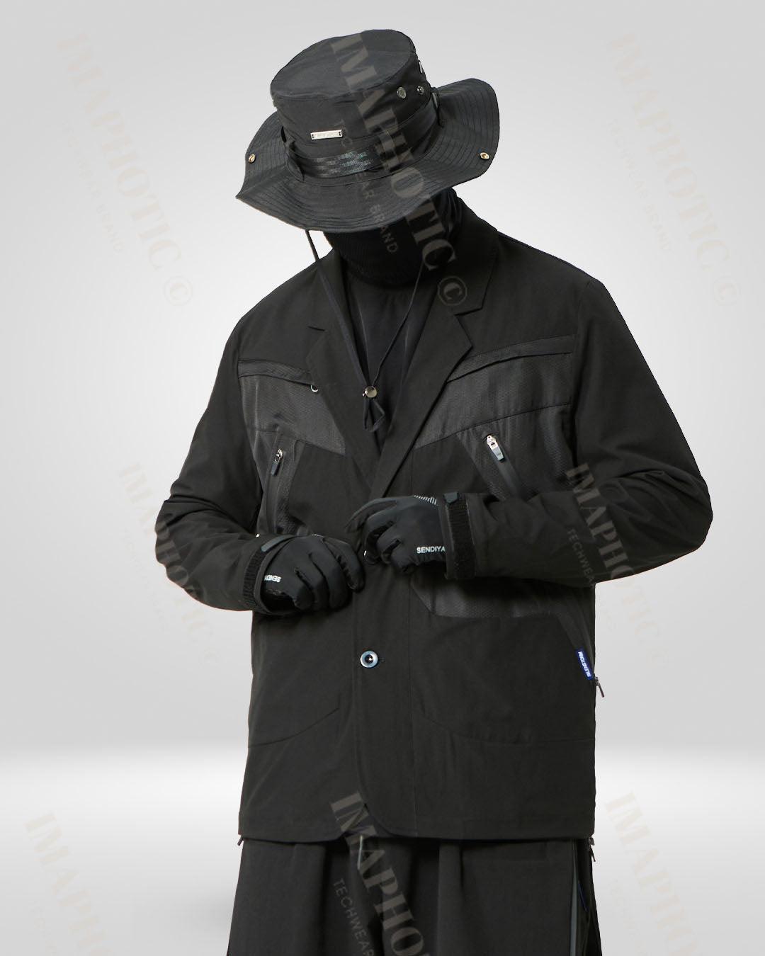 Oversized Tactical Suit Jacket -  casual techwear jacket - Oversized Tactical Suit Jacket for Stylish Adventures - View 3