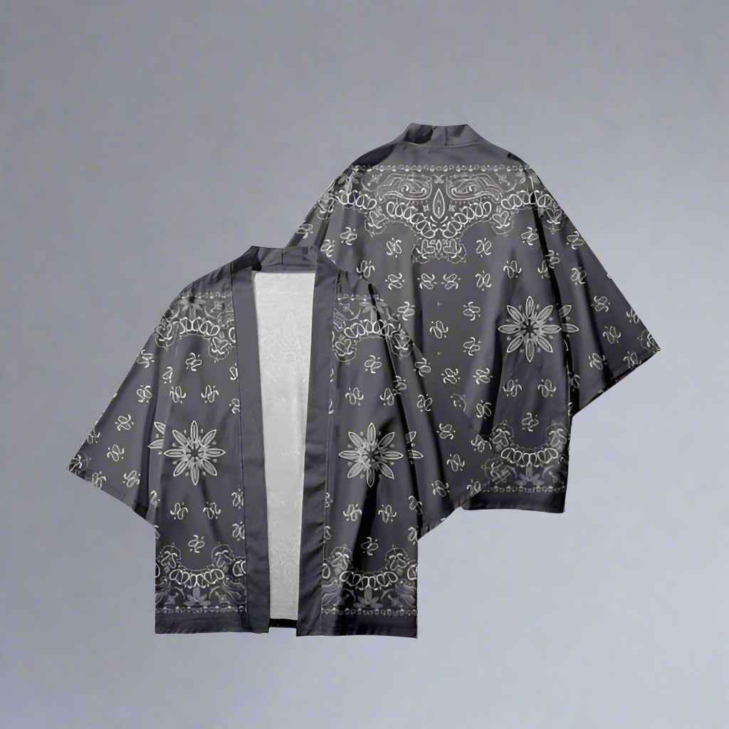 Paisley Print Haori Delight -  comfortable layering jacket - Stylish Paisley Print Haori for Contemporary Layering - View 3
