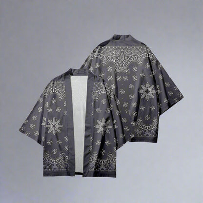 Paisley Print Haori Delight -  comfortable layering jacket - Stylish Paisley Print Haori for Contemporary Layering - View 3
