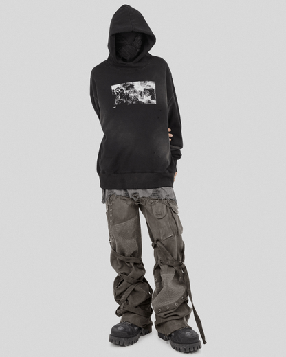 Patchwork Cargo Pants with Straps -  stylish - Patchwork Cargo Pants with Creative Strap Design - View 7
