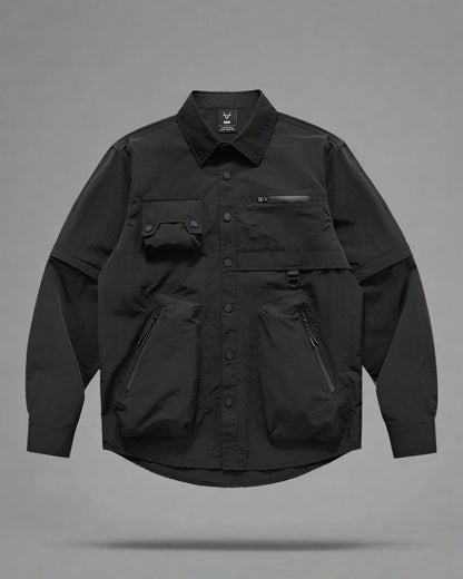 Pocketed Detachable Sleeves Shirt - detachable sleeves - Versatile Pocketed Shirt with Detachable Sleeves - Main view