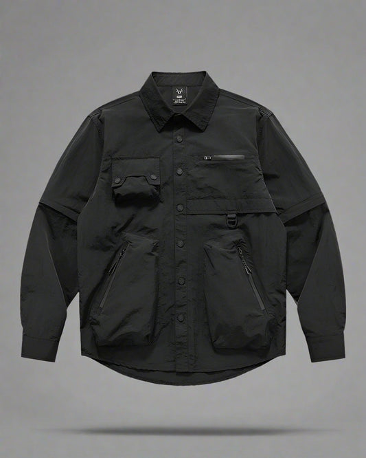 Pocketed Detachable Sleeves Shirt - detachable sleeves - Versatile Pocketed Shirt with Detachable Sleeves - Main view