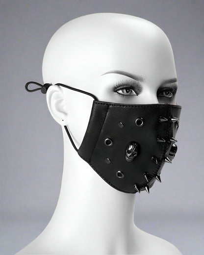 Punk Skull Rivet Mask -  gothic fashion - Punk Skull Rivet Mask for Techwear Style - View 3