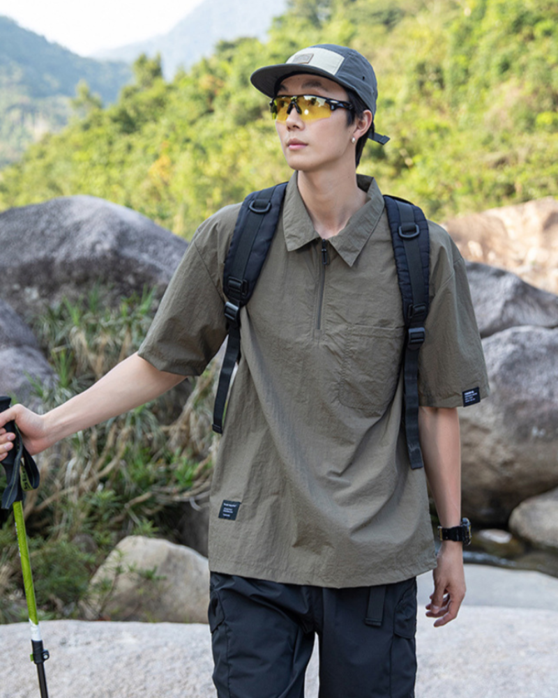 Quick-Dry Polo for Summer Adventures -  moisture-wicking - Quick-Dry Polo for Summer Outings and Activities - View 5