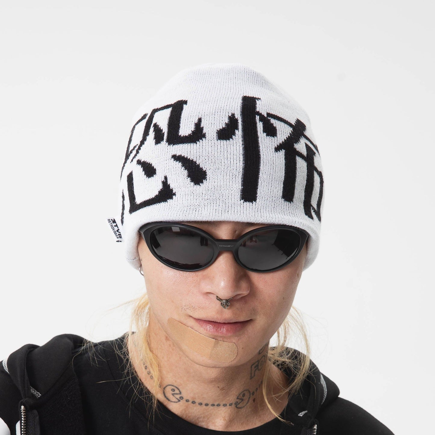 Rebel Knit Beanie - knit beanie - Rebel Knit Beanie with Bold Chinese Design - View 2