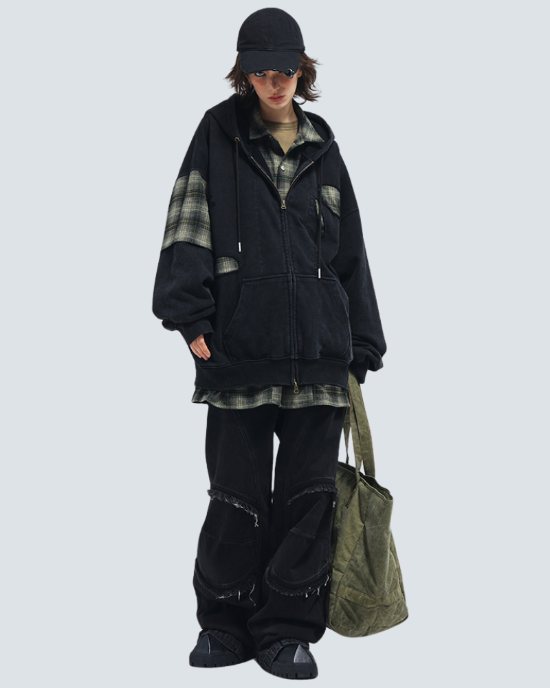 Rebel Ripped Two-Piece Hoodie Shirt -  techwear - Techwear-Inspired Ripped Two-Piece Hoodie Shirt - View 6