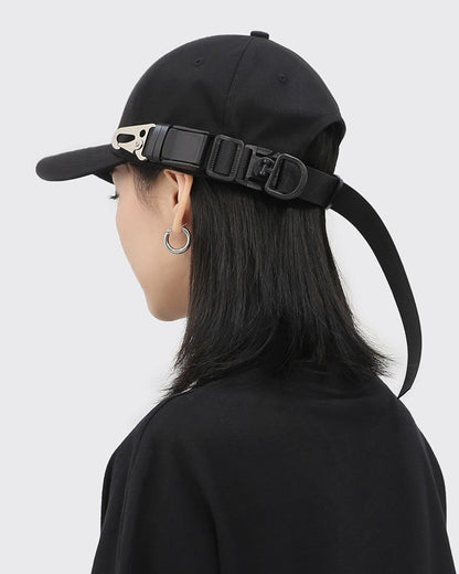 Rebel Style Buckle Cap -  black cap - Comfortable Buckle Cap for All-Day Wear - View 4