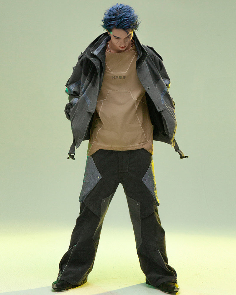 Rebel Style Corduroy Jacket - modern urban fashion - Edgy Dark Gray Corduroy Jacket for Urban Wear - View 10