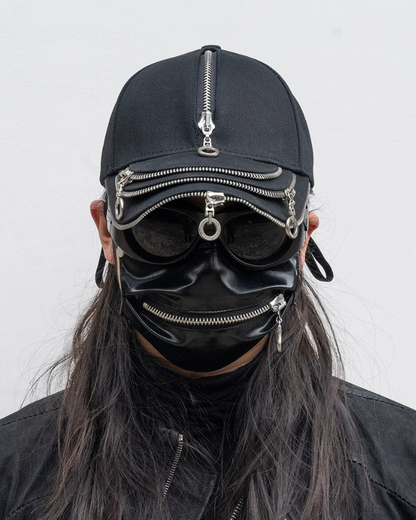 Rebel Style Zipper Cap - street punk - Urban Rebel Zipper Cap for Street Fashion Enthusiasts - View 2