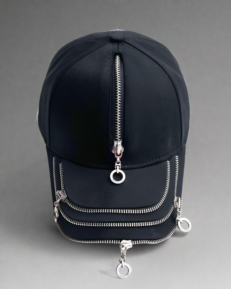 Rebel Style Zipper Cap -  techwear accessories - Urban Rebel Zipper Cap for Street Fashion Enthusiasts - View 5