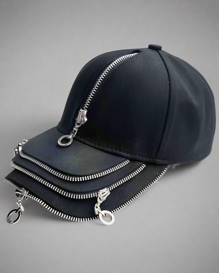 Rebel Style Zipper Cap -  urban fashion - Urban Rebel Zipper Cap for Street Fashion Enthusiasts - View 6