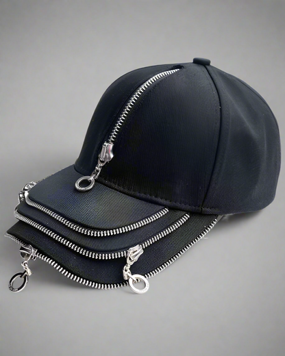 Rebel Style Zipper Cap -  urban fashion - Urban Rebel Zipper Cap for Street Fashion Enthusiasts - View 6