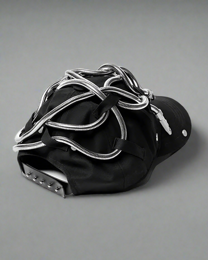 Rebel Vibe Snake Chain Cap -  techwear accessories - Rebel Vibe Snake Chain Baseball Cap for Street Style - View 7