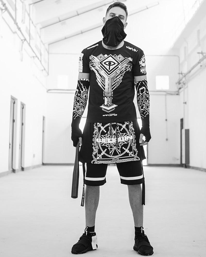 Rebellious Cyberpunk Rocker Shorts -  durable techwear - Cyberpunk Rocker Shorts for Edgy Techwear Style - View 5