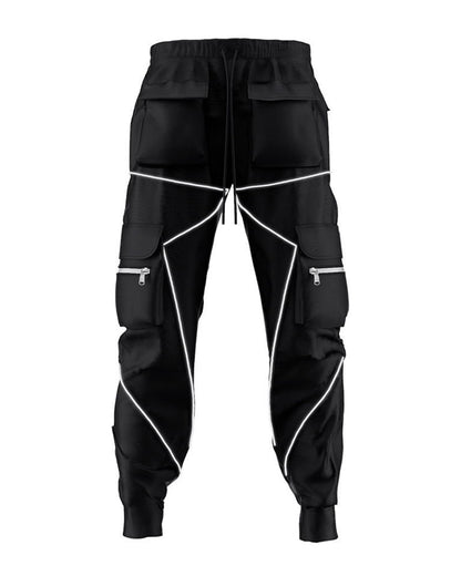 Reflective Black Tactical Cargo Pants -  reflective pants - Reflective Black Tactical Cargo Pants for Style and Safety - View 4