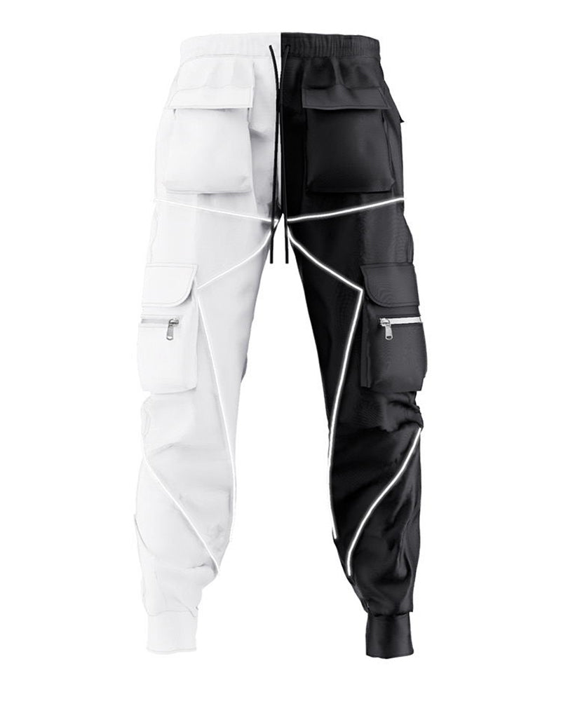 Reflective Black Tactical Cargo Pants -  street style - Reflective Black Tactical Cargo Pants for Style and Safety - View 5