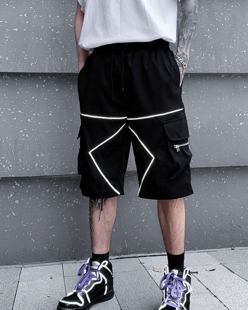Reflective Cargo Combat Shorts - shorts with reflective strips - Reflective Cargo Combat Shorts for All Activities - View 2